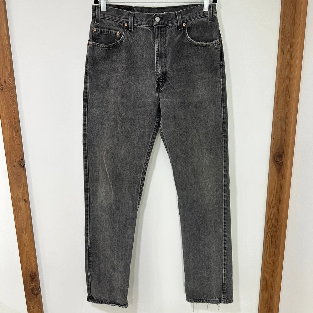 Vintage Levis 505 Denim Jeans Mens 36x36 Black Made in USA 1989